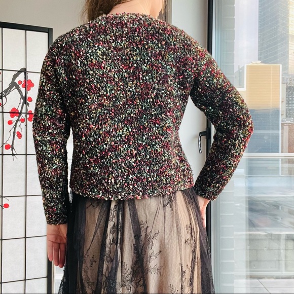 Lord & Taylor Vintage Confetti Ribbon Wool Angora Rabbit Hair Blend Sweater - Picture 6 of 17